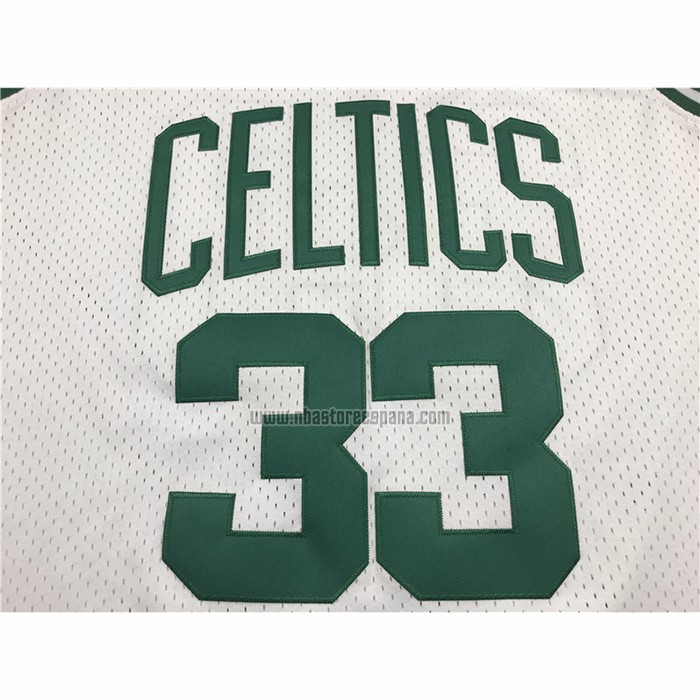 Camiseta Boston Celtics Larry Bird NO 33 Hardwood Classics Throwback Blanco